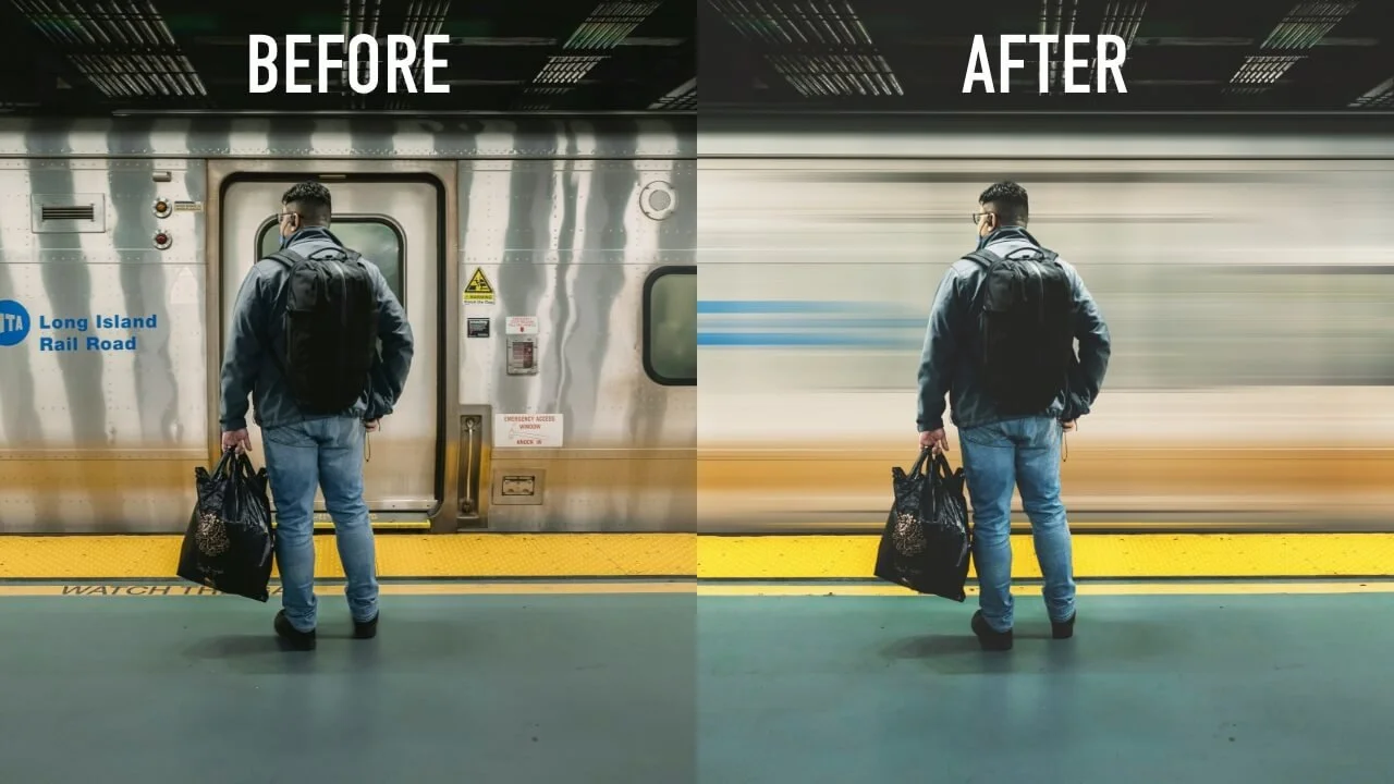 AI background blur example